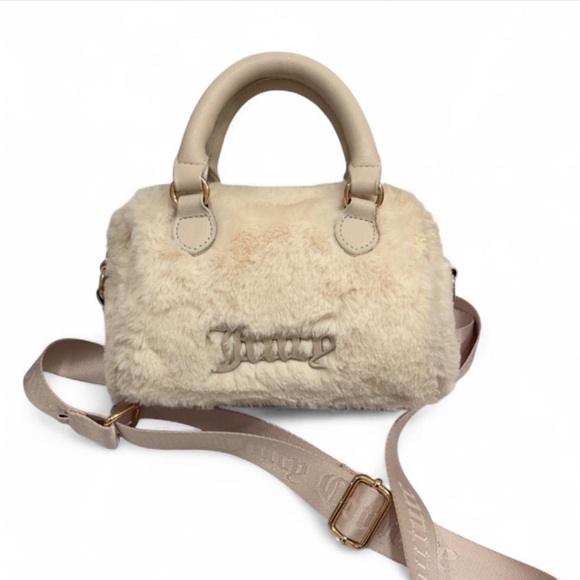 Juicy Couture Handbags - Juicy Couture Cream Faux Fur Mini Crossbody Bag Y2K Coquette